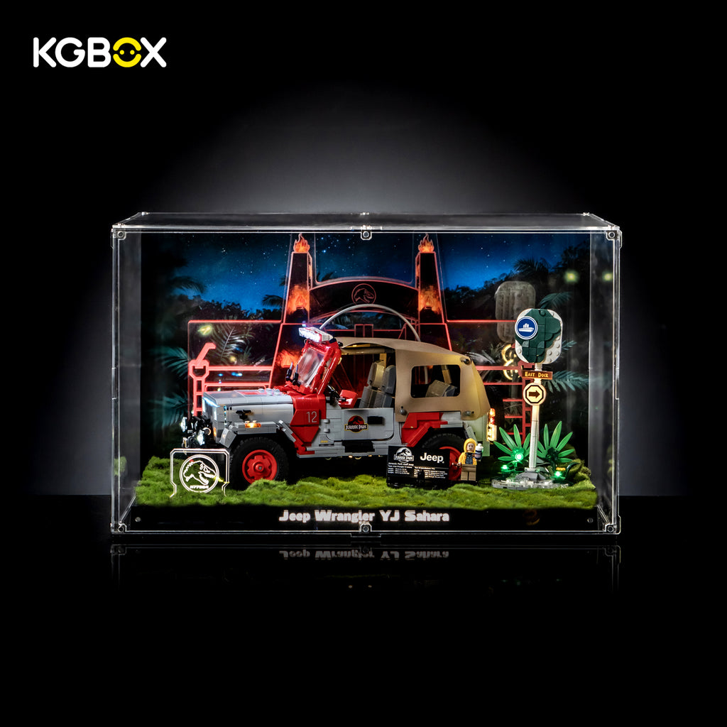 LED Display Case For LEGO 77984 Jurassic World Jurassic Park Jeep Wrangler