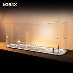 KGBOX gem-shaped acrylic display case for LEGO 10294 Titanic, light-up engraved base with 4 spotlights