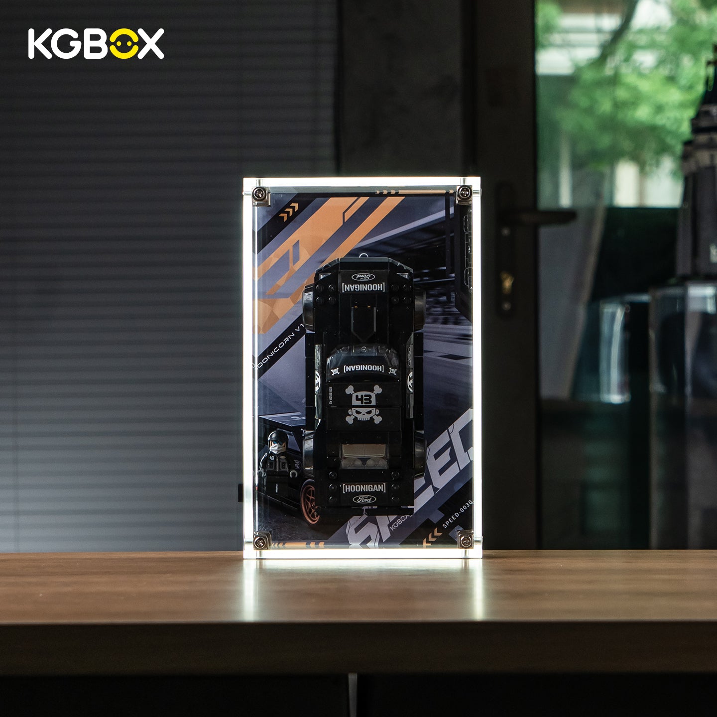 Display Case for LEGO 77262 Speed Champions Ken Block's 1965 Ford Mustang Hoonicorn RTR V1