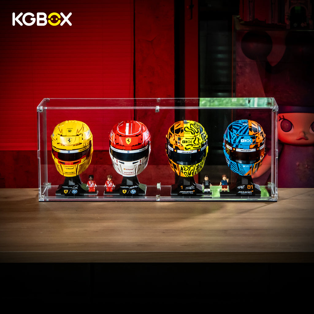 Display Case For Lego F1 43023 Lando Norris 43017 Oscar Piastri 43014 Charles Leclerc 43022 Lewis Hamilton 4In1 Helmet