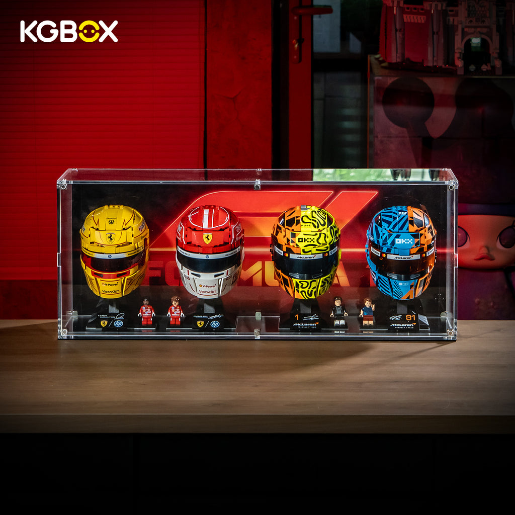 Display Case For Lego F1 43023 Lando Norris 43017 Oscar Piastri 43014 Charles Leclerc 43022 Lewis Hamilton 4In1 Helmet