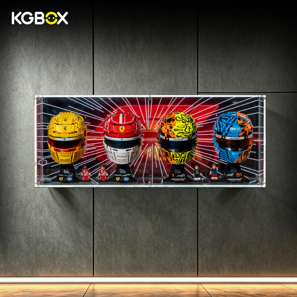 Display Case For Lego F1 43023 Lando Norris 43017 Oscar Piastri 43014 Charles Leclerc 43022 Lewis Hamilton 4In1 Helmet