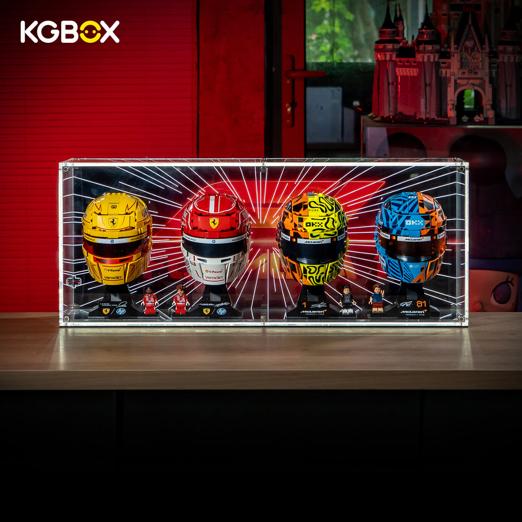 Display Case For Lego F1 43023 Lando Norris 43017 Oscar Piastri 43014 Charles Leclerc 43022 Lewis Hamilton 4In1 Helmet