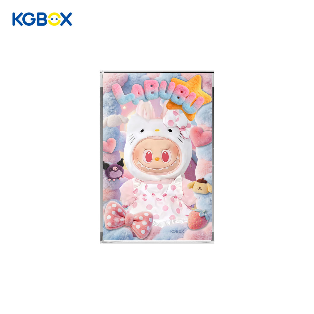POP MART Labubu The Monsters Hello Kitty and Friends Series Vinyl Plush Pendant Display Case