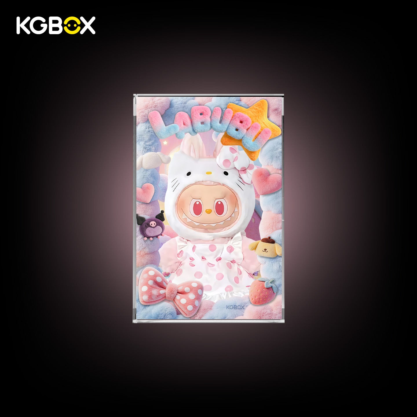 POP MART Labubu The Monsters Hello Kitty and Friends Series Vinyl Plush Pendant Display Case 3