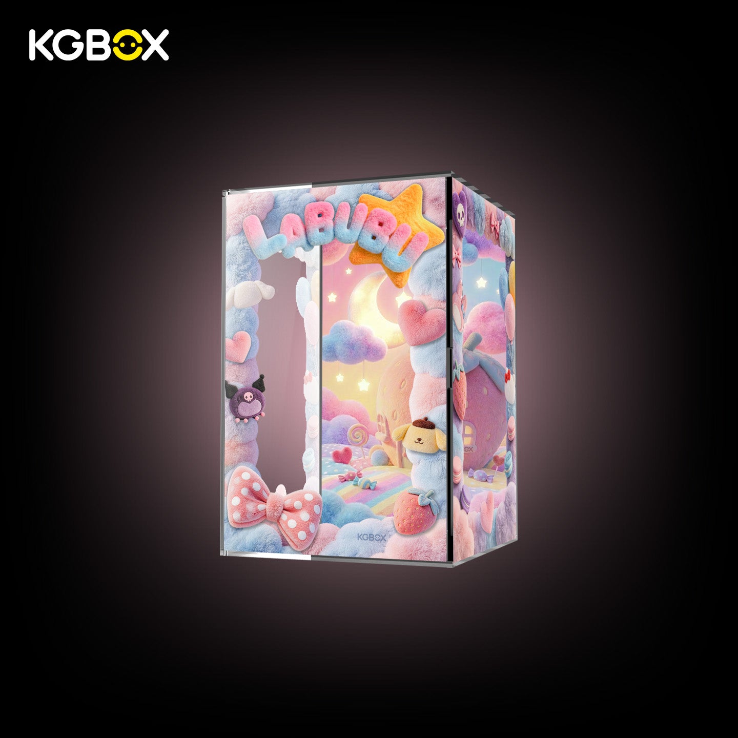 POP MART Labubu The Monsters Hello Kitty and Friends Series Vinyl Plush Pendant Display Case 5