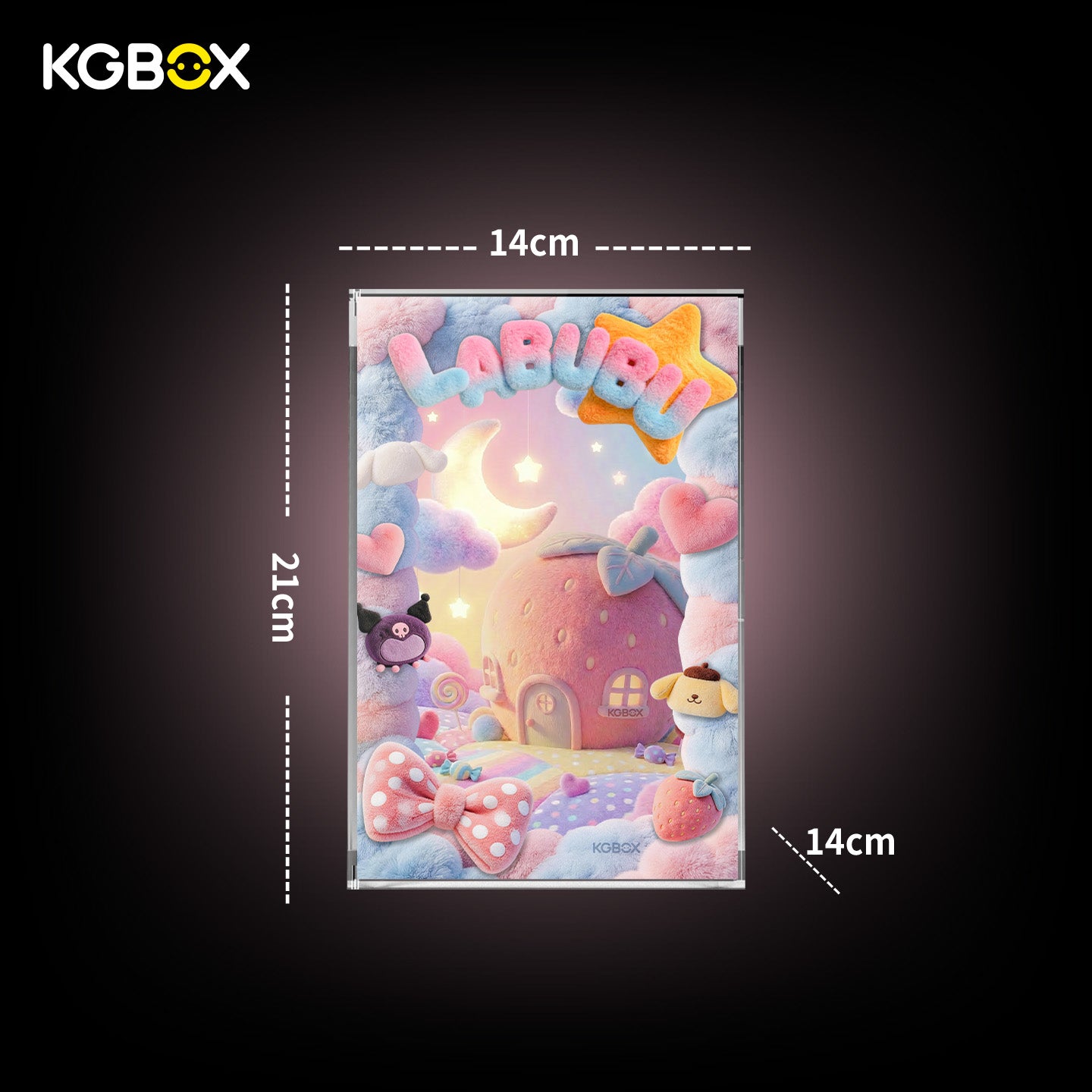 POP MART Labubu The Monsters Hello Kitty and Friends Series Vinyl Plush Pendant Display Case Size Guide