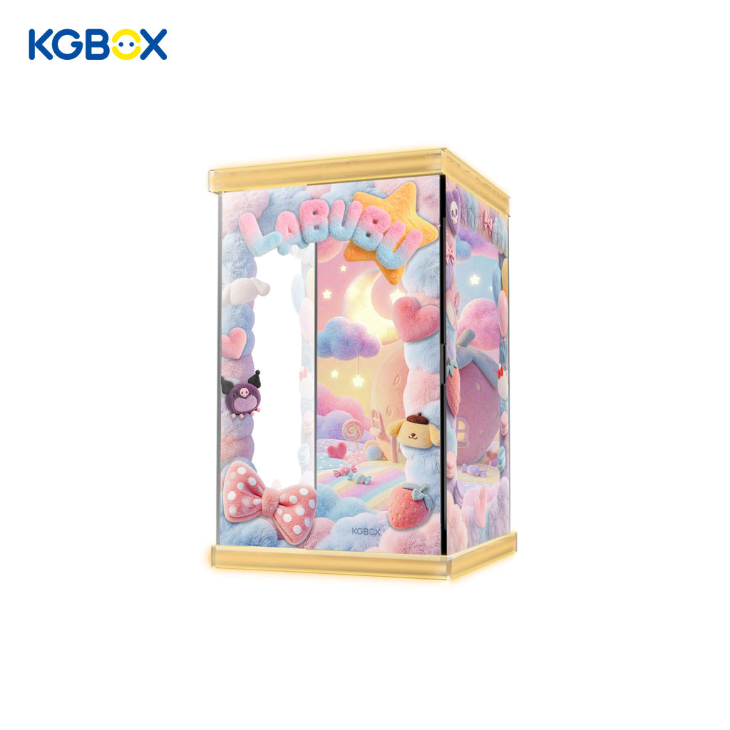 POP MART Labubu The Monsters Hello Kitty and Friends Series Vinyl Plush Pendant Display Case with LED Lights 2