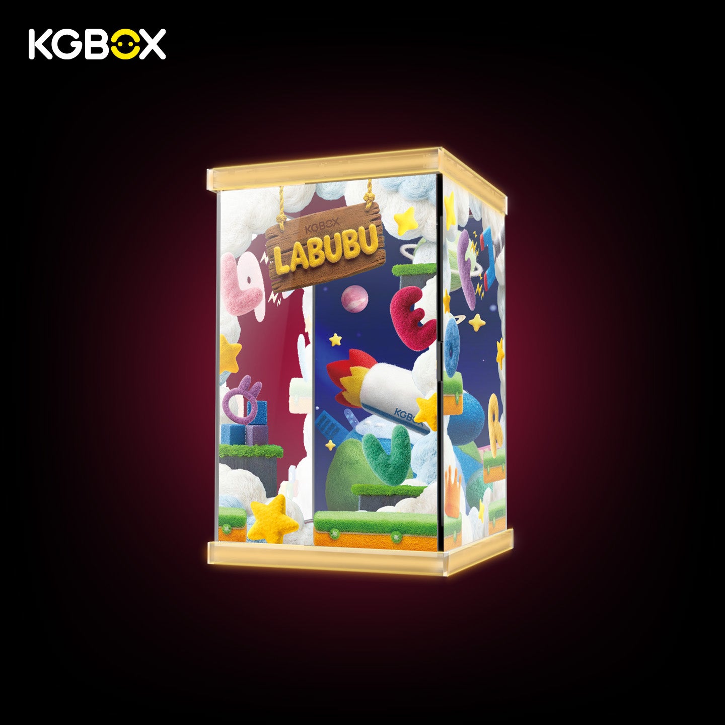POP MART Labubu The Monsters Pin for Love Series Vinyl Plush Pendant Display Case with LED Lights 1