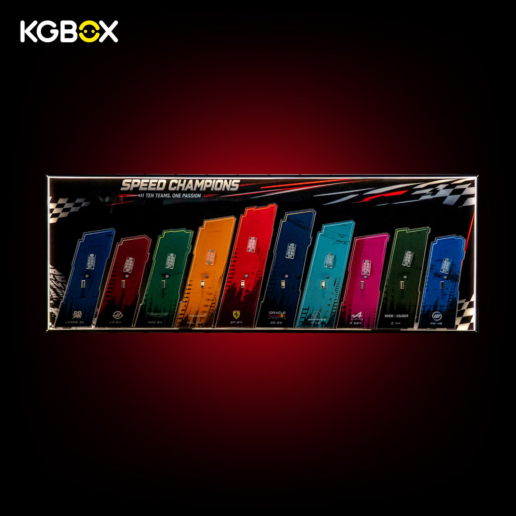 KGBOX Frame For LEGO Speed Champions F1 10 Cars - LED & UV Print