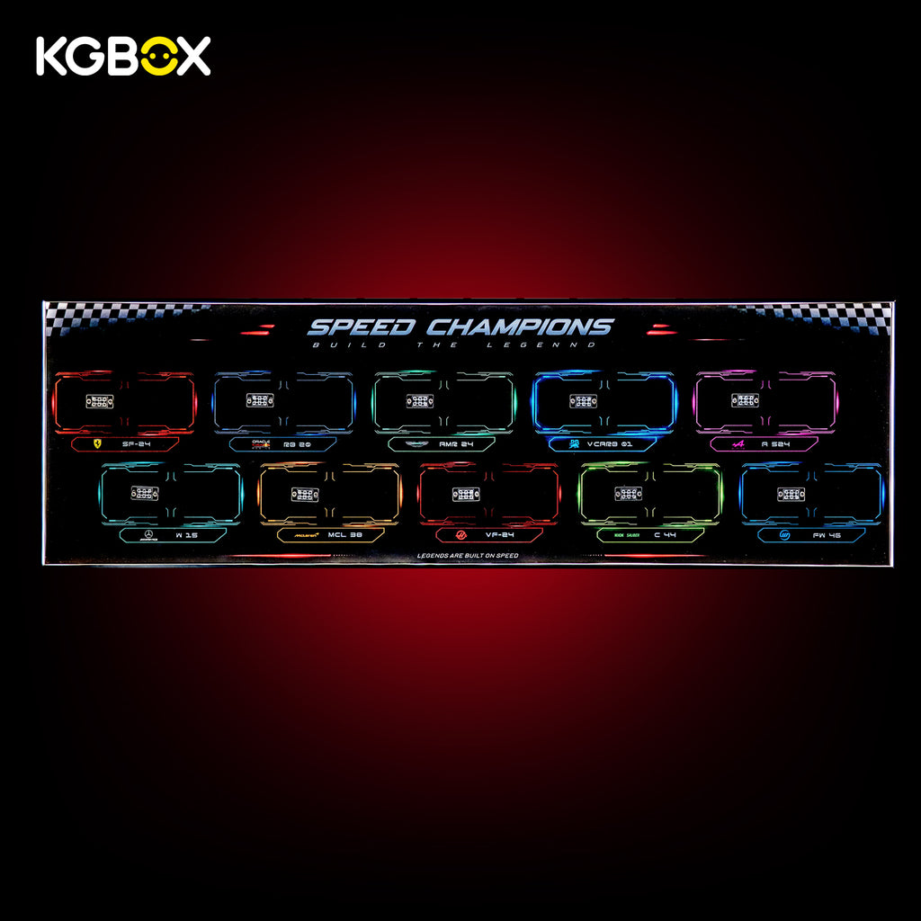 KGBOX Frame For LEGO Speed Champions F1 10 Cars - LED & UV Print