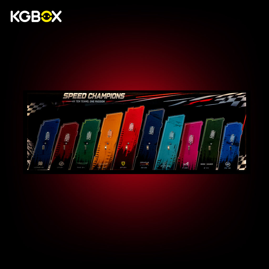 KGBOX Frame For LEGO Speed Champions F1 10 Cars - LED & UV Print