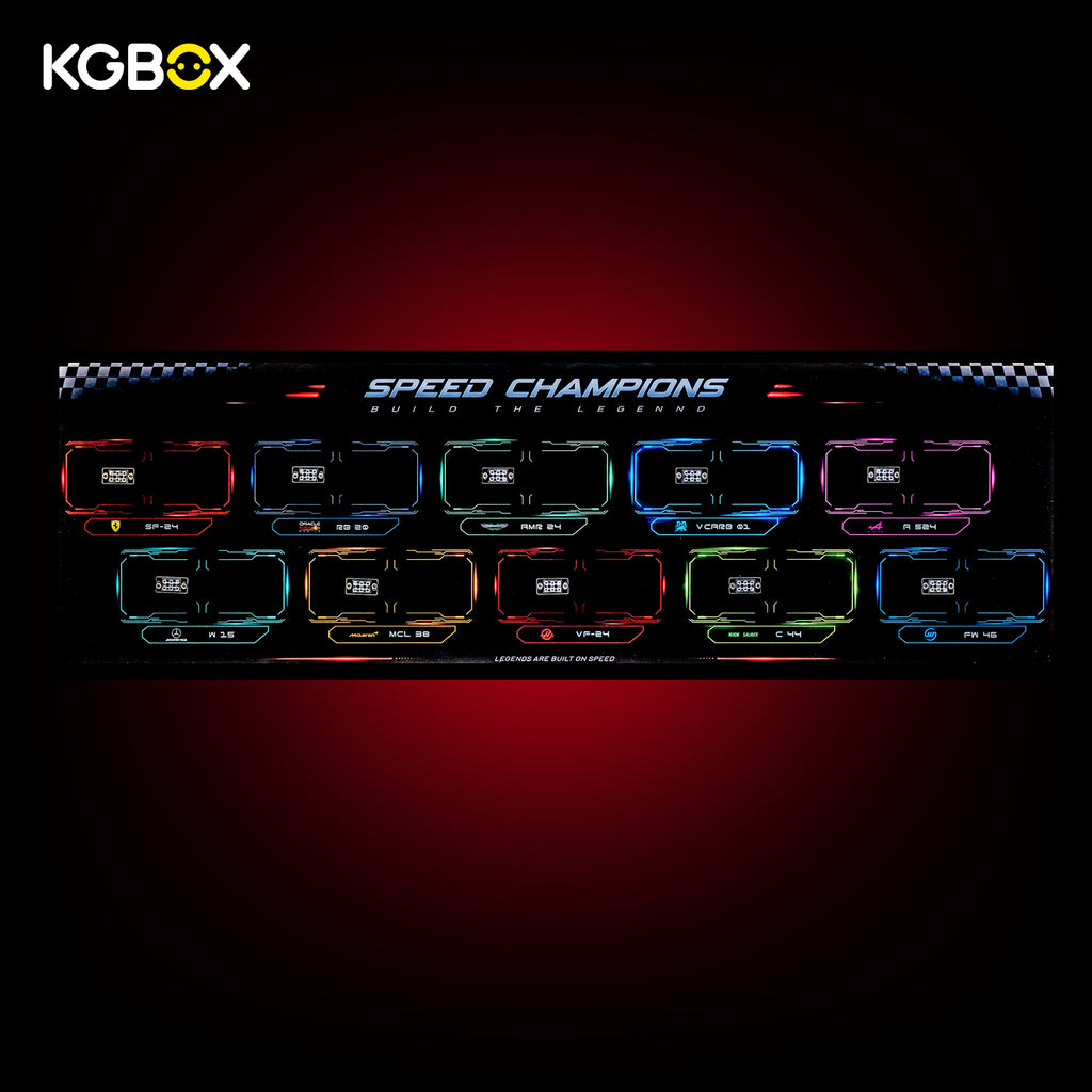 KGBOX Frame For LEGO Speed Champions F1 10 Cars - LED & UV Print