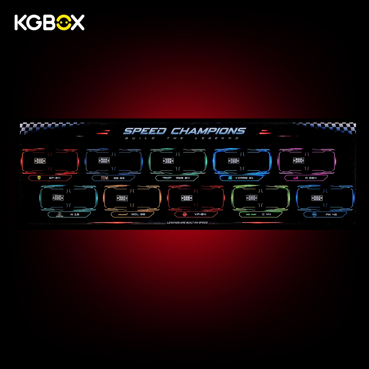 KGBOX Frame For LEGO Speed Champions F1 10 Cars - LED & UV Print