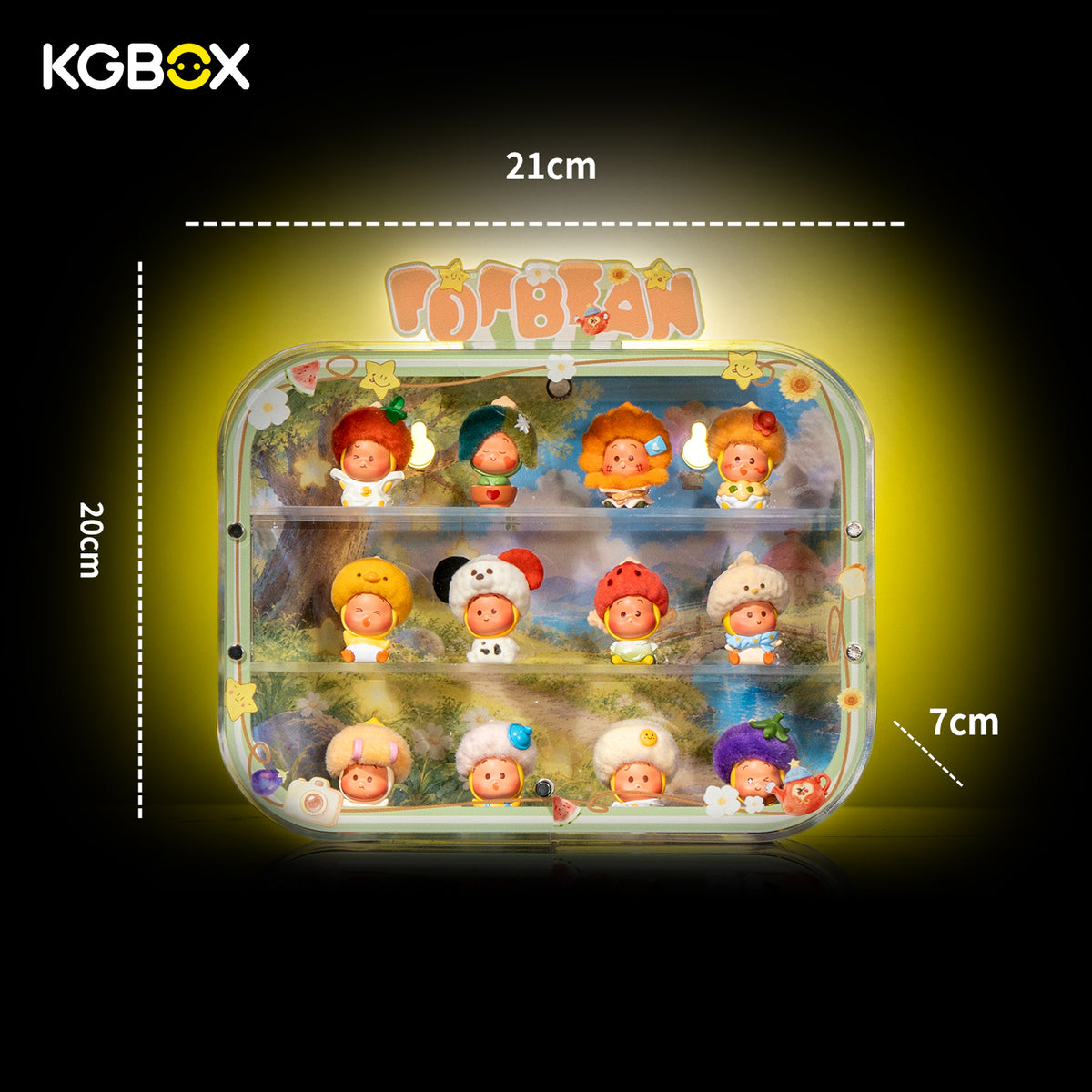 Display Case For Pop Mart Twinkle Twinkle Live the Ordinary Figure & Mini Figure, UV Printed Rounded Acrylic | KGBOX Case