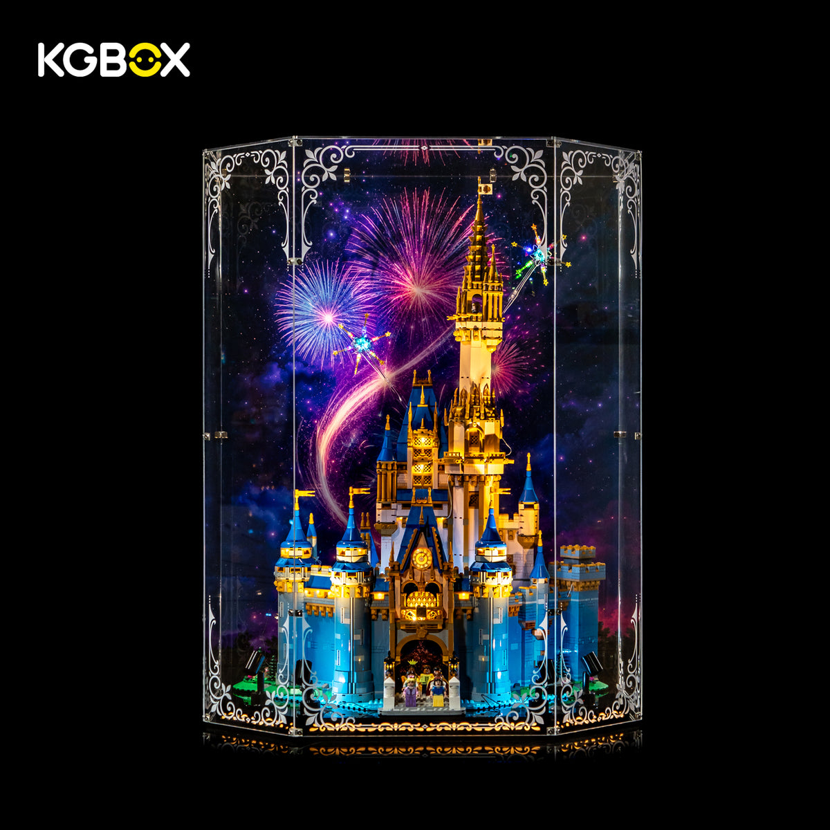 Display Case for LEGO Disney Castle (43222) – Gem-Shaped Acrylic Showcase with LED Base|KGBOX
