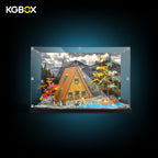 LEGO 21338 A-Frame Cabin display case , mountain backdrop and 3D scene base – KGBOX