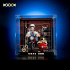 KGBOX acrylic display case with LED for LEGO 21371 Wallace and Gromit, illuminated base and engraved insert panel