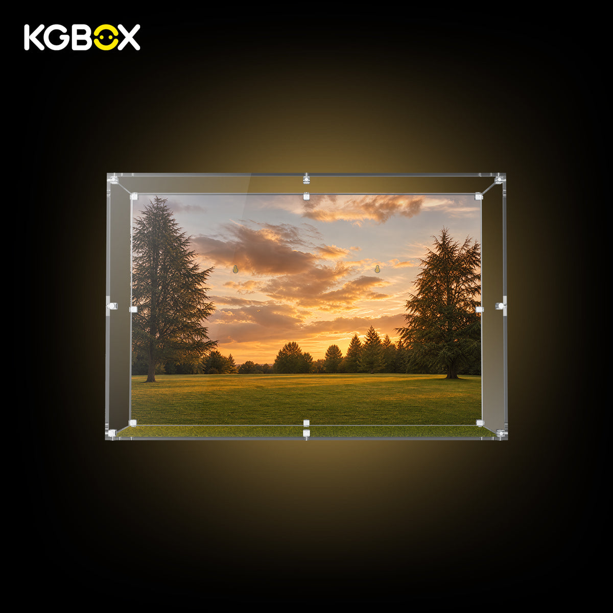 LEGO 21373 Downton Abbey empty display case with sunset forest backdrop panel – KGBOX