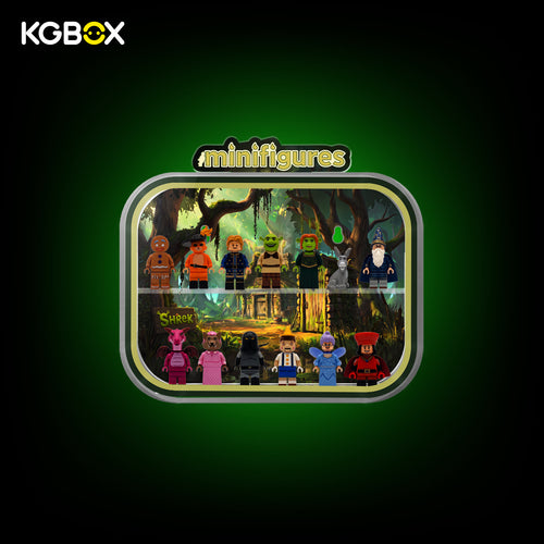 LEGO 71053 Shrek Series display case, front view with model visible – KGBOX