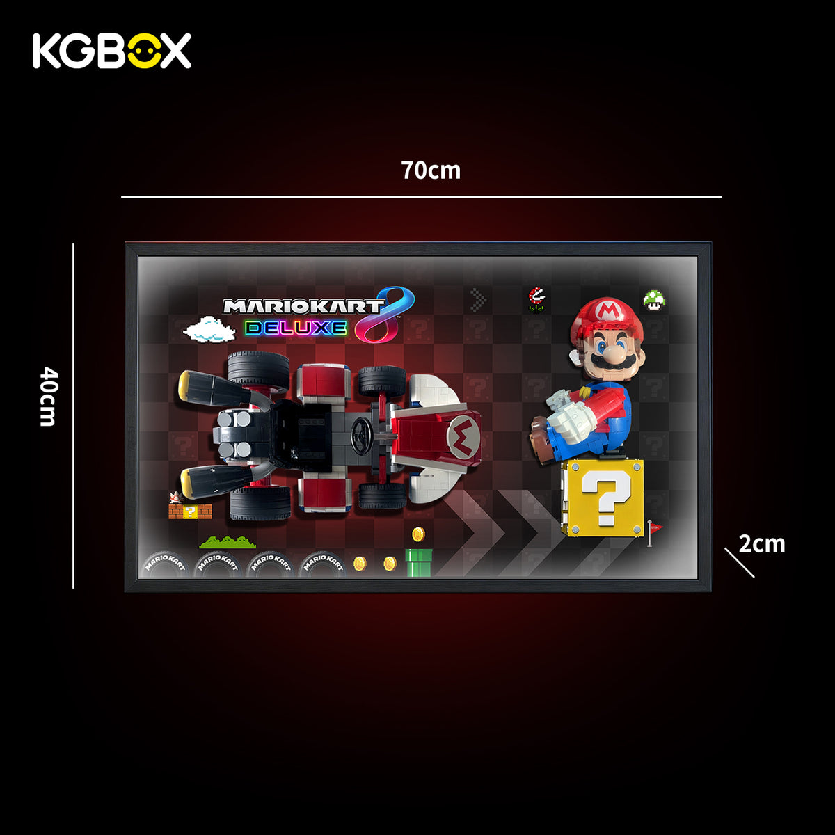 LEGO 72037 Mario Kart display frame dimensions 70 x 40 cm – KGBOX