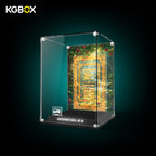 KGBOX collector display case for LEGO 72150 Munchlax with light-up raised base and laser-engraved plates