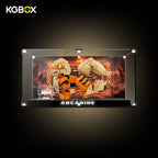 KGBOX collector display case for LEGO 72160 Arcanine with light-up raised base and laser-engraved plates