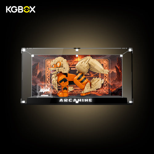 LEGO 72160 Arcanine display case with LED lighting, display base detail – KGBOX
