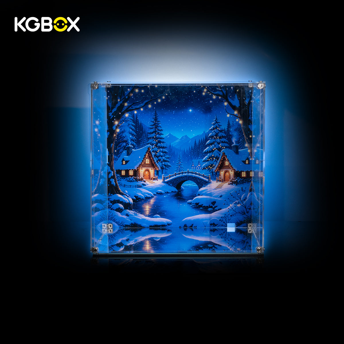 LEGO 11387 Holiday House standard display case, empty front view – KGBOX.
