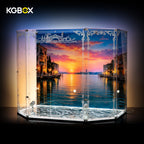LEGO 11388 Venetian Neighbourhood gem display case, empty side view with ornate UV panels – KGBOX