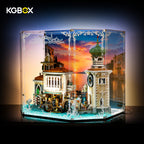 LEGO 11388 Venetian Neighbourhood gem display case with build, side view – KGBOX