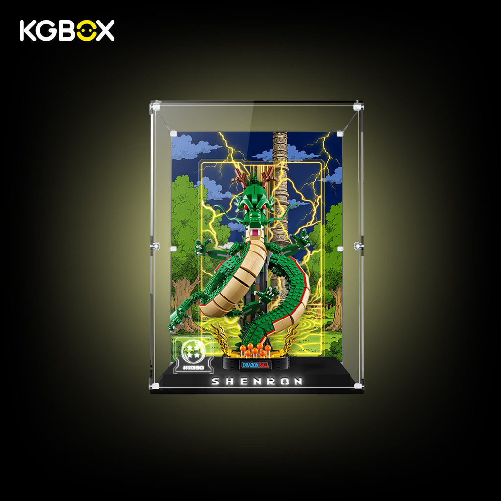 LEGO 11390 Dragon Ball Shenron collector display case, front view – KGBOX
