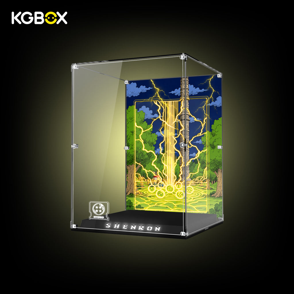 LEGO 11390 Dragon Ball Shenron collector display case, side view – KGBOX
