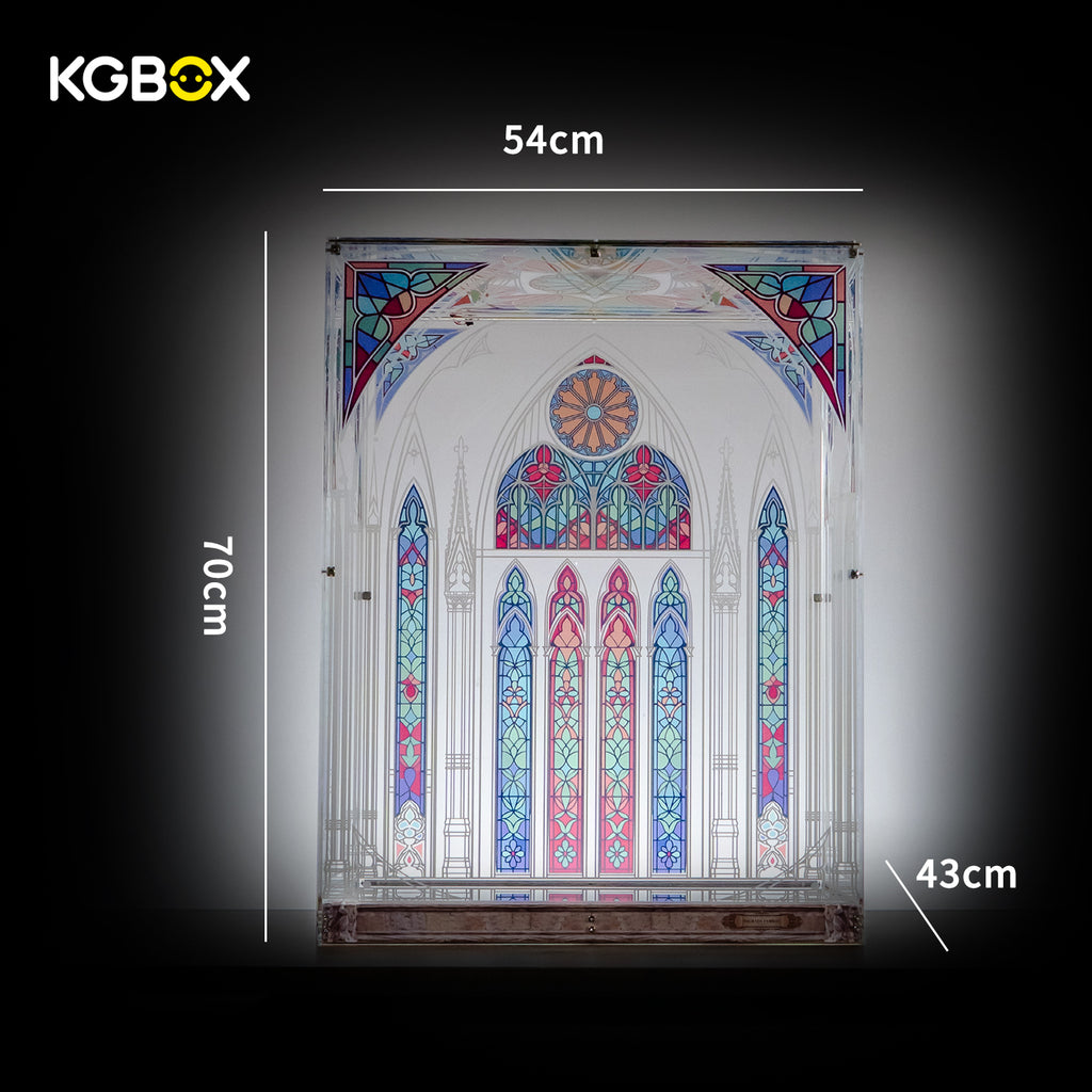 LEGO 21065 Sagrada Familia standard display case dimensions, 54 × 43 × 70 cm – KGBOX