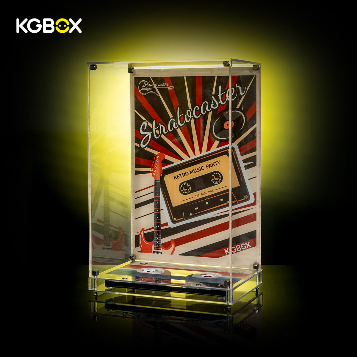 LEGO 21329 Fender Stratocaster display case, side view – KGBOX