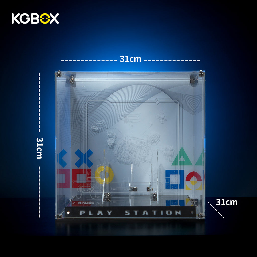 LEGO 72306 PlayStation collector cube display case dimensions 31 × 31 × 31 cm – KGBOX