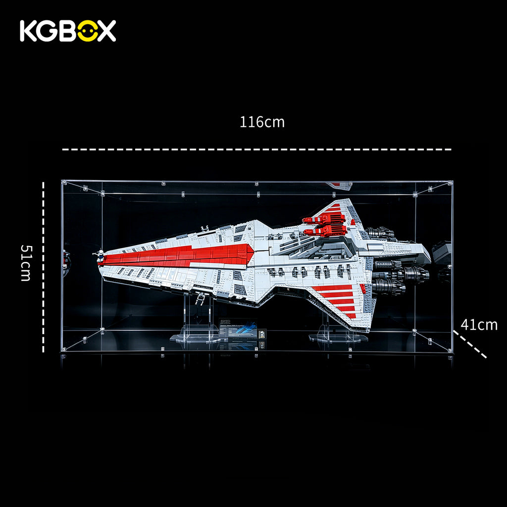 KGBOX dust-proof display case dimensions for LEGO 75367 Venator, 116 × 51 × 41 cm – KGBOX