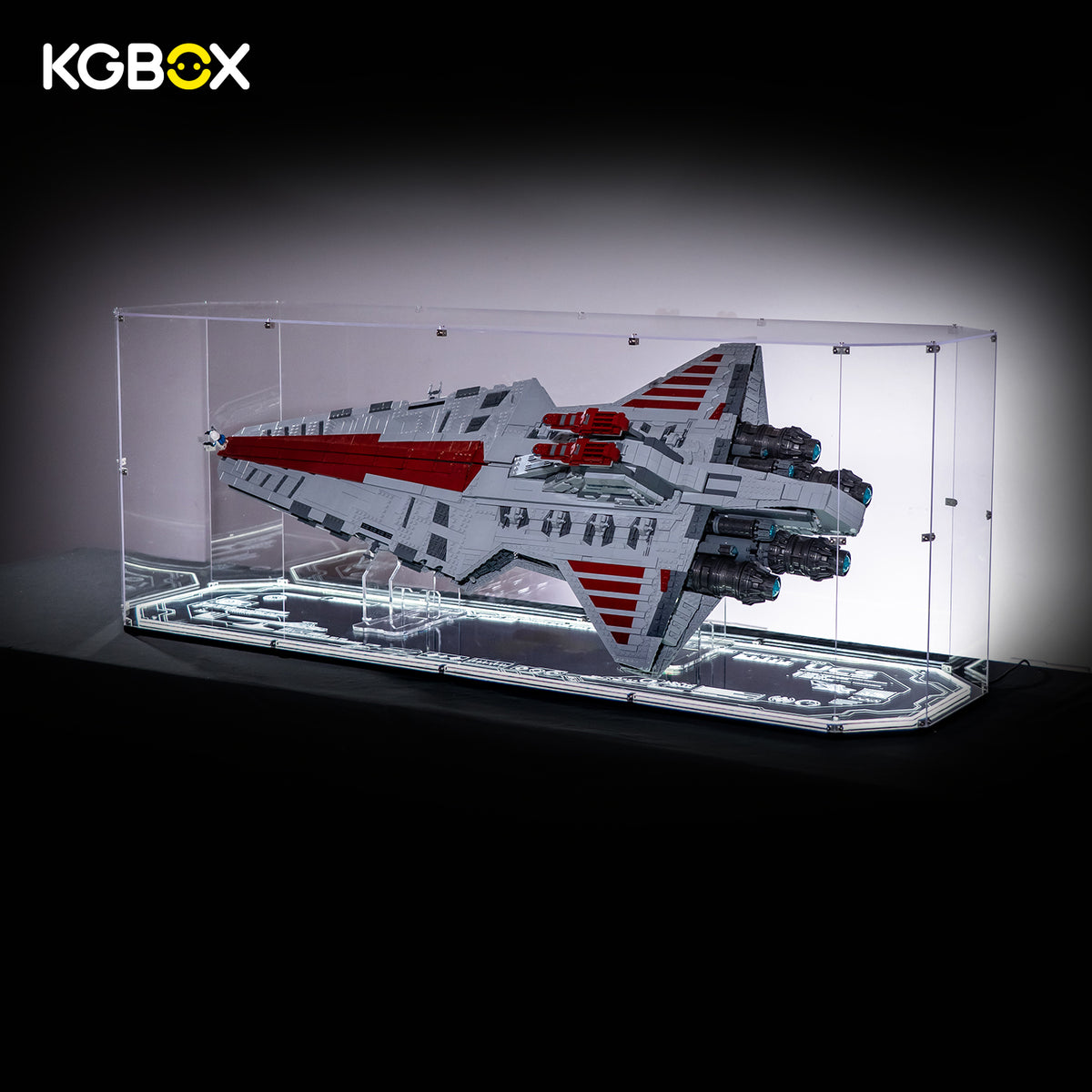 LEGO 75367 Venator gem-shaped LED display case, side view – KGBOX