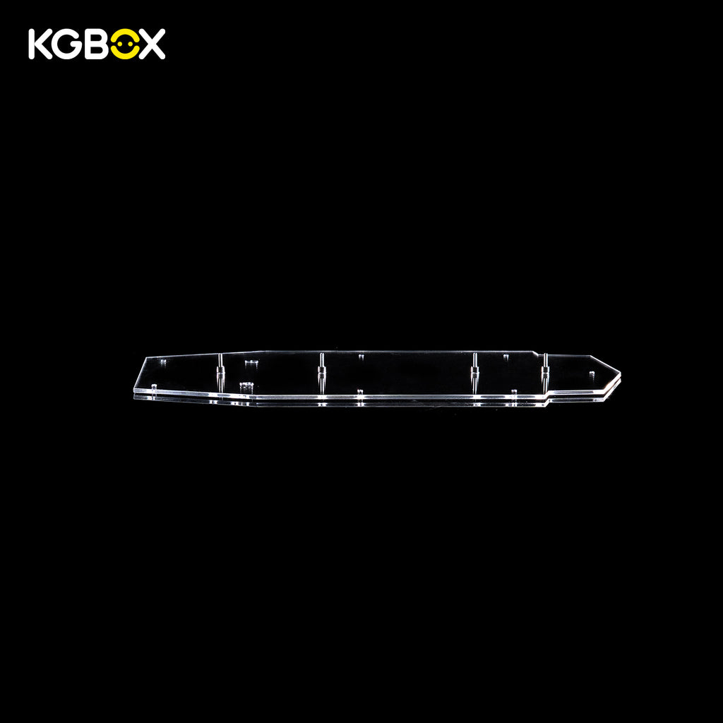 LEGO 75457 Executor KGBOX flat acrylic wall & table display stand, empty, front view – KGBOX