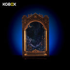 KGBOX Collector display case for LEGO 76476 Ministry of Magic – empty arch-shaped cabinet, UV-printed wizarding theme artwork