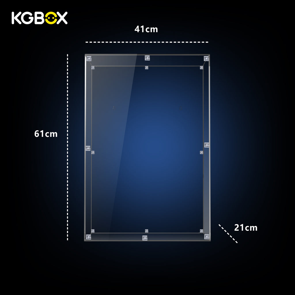 KGBOX Thickened 5mm display case dimensions 41 x 61 x 21 cm (16.1 x 24.0 x 8.3 in) – transparent 5mm acrylic case