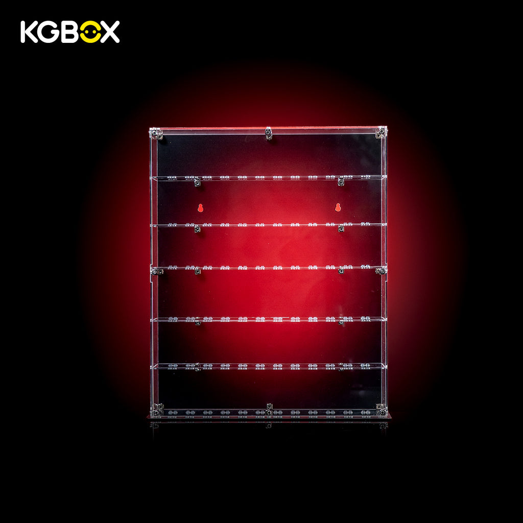 KGBOX display case for LEGO Marvel minifigures with 6 shelves and 72 studs - front view