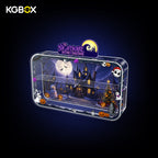Side view of KGBOX The Nightmare Before Christmas LED acrylic display case, curved one-piece, USB powered