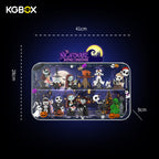 KGBOX The Nightmare Before Christmas LED acrylic display case size diagram – 41 x 28 x 9 cm, curved one-piece, magnetic door, USB powered