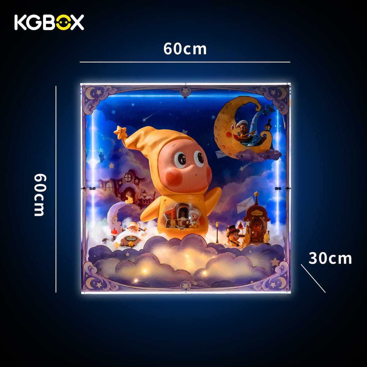 POP MART Twinkle Twinkle Star Post Office display case dimensions, 60 × 30 × 60 cm – KGBOX
