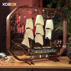 Compatibility reference chart, KGBOX solid wood display case fits LEGO 10210 pirate ship models