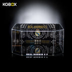 Empty freestanding KGBOX acrylic display case custom-sized for LEGO 10299 Santiago Bernabéu Stadium