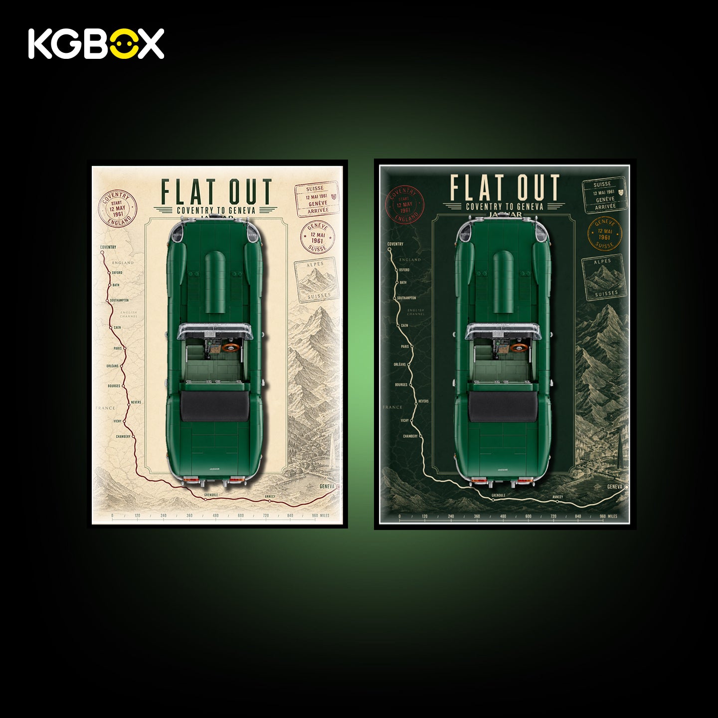 KGBOX | Frame for LEGO 11381 Jaguar E-Type