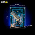 Official dimension size chart of KGBOX LED collector display case for LEGO 11382 Hubble Space Telescope