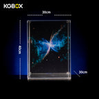 Official dimension size chart of KGBOX Standard Thickened display case for LEGO 11382 Hubble Space Telescope
